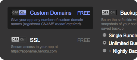 Heroku add on features