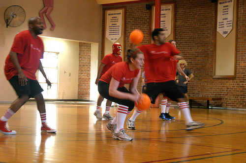 Playing dodgeball