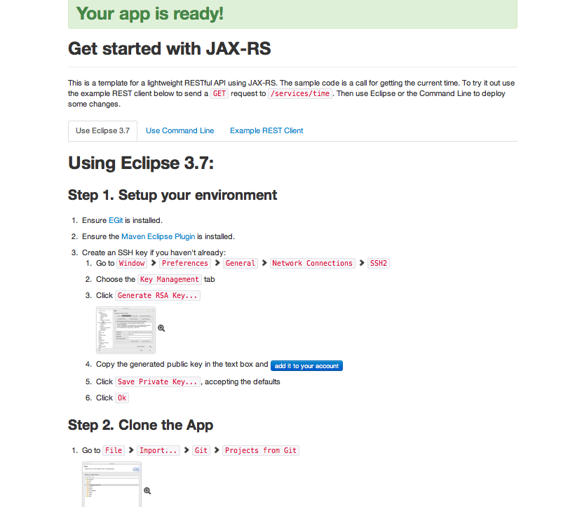 Getting started with JAX RS template