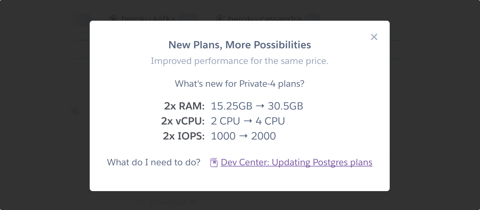 New Plans, More Possibilities dialog window