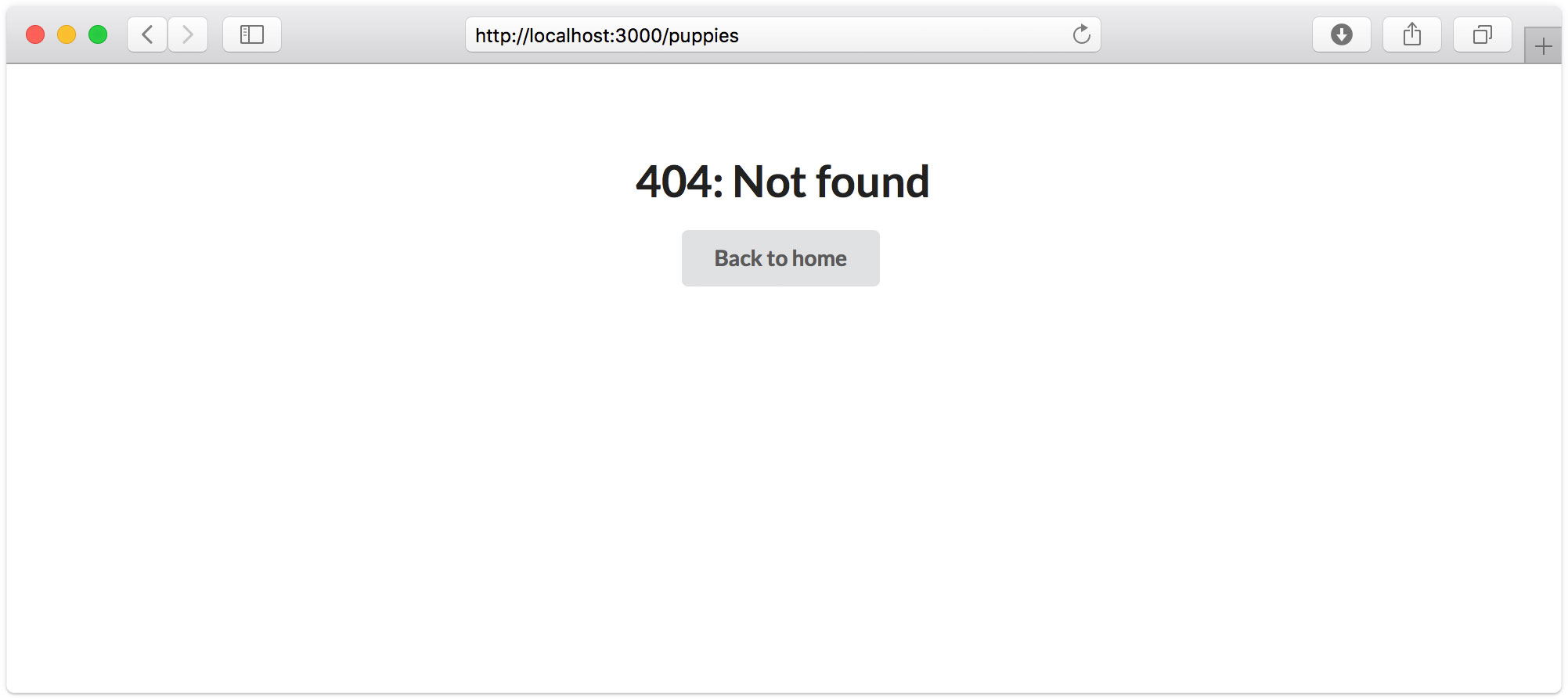 An example of the 404 page