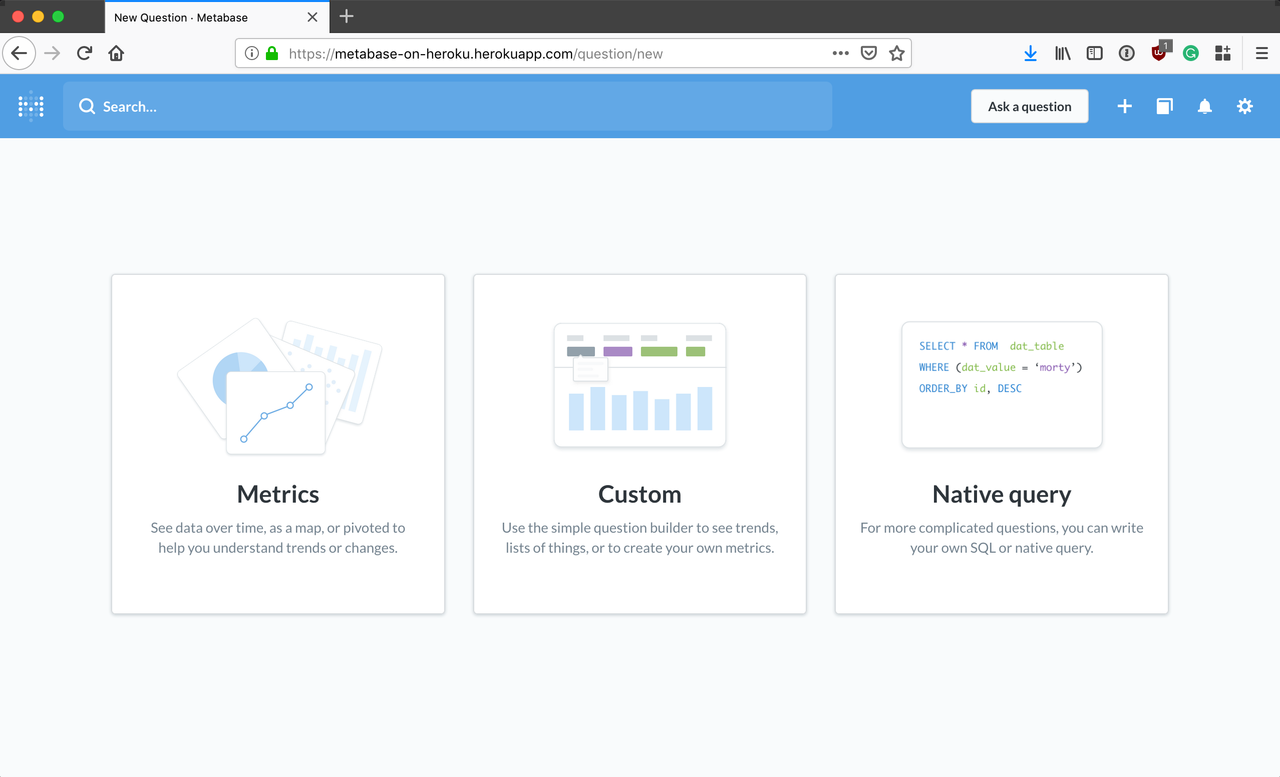 metabase api query