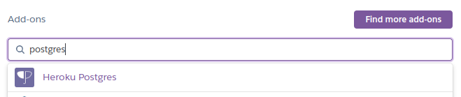 Add Heroku Postgres addon