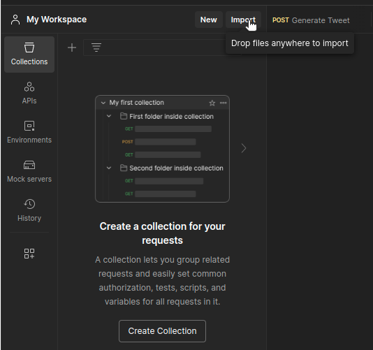 Import into Postman