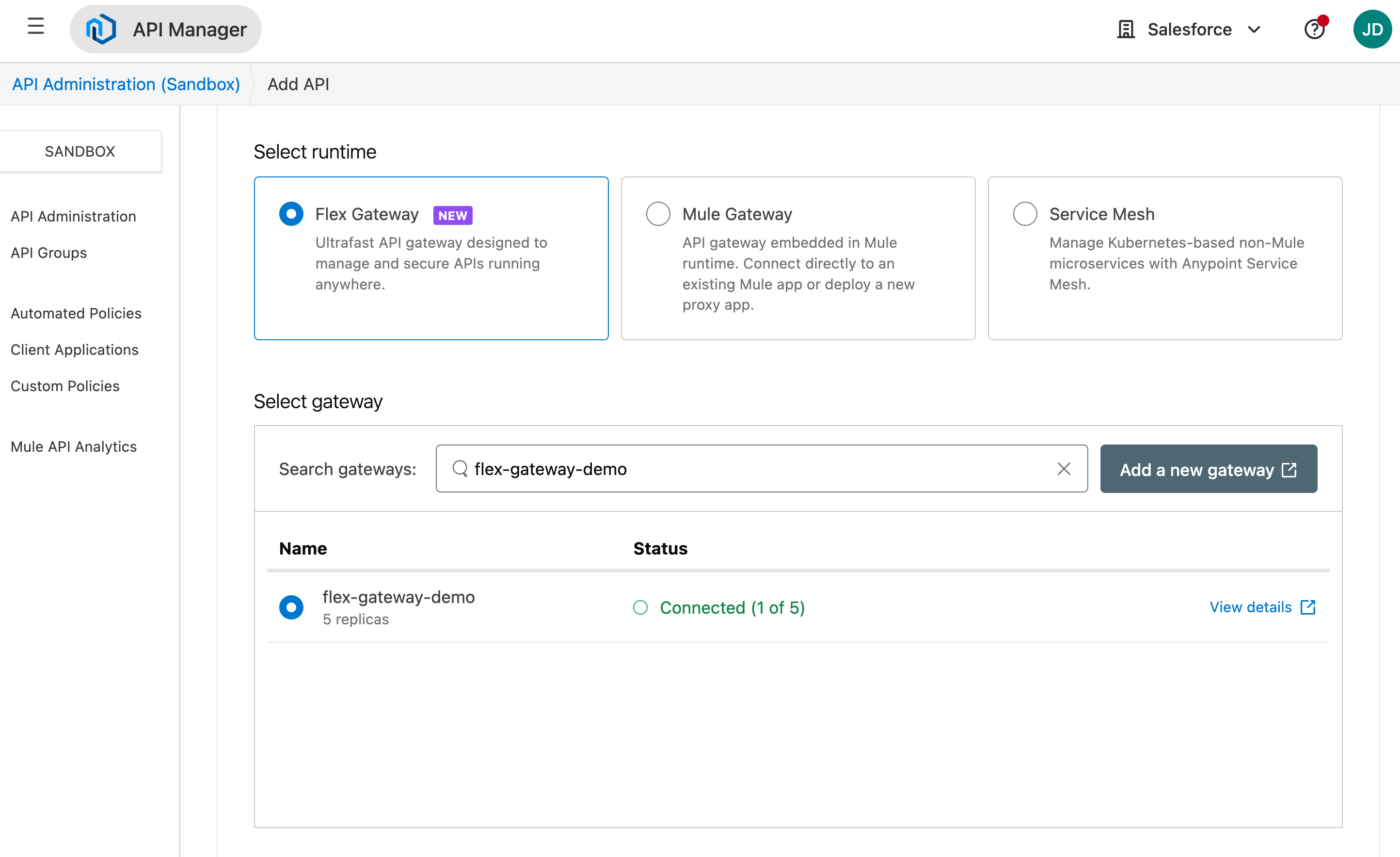 Add an API to the Flex Gateway