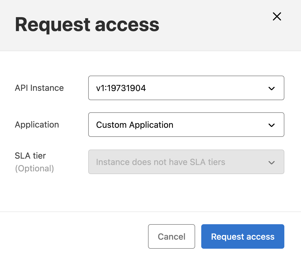 Request access form